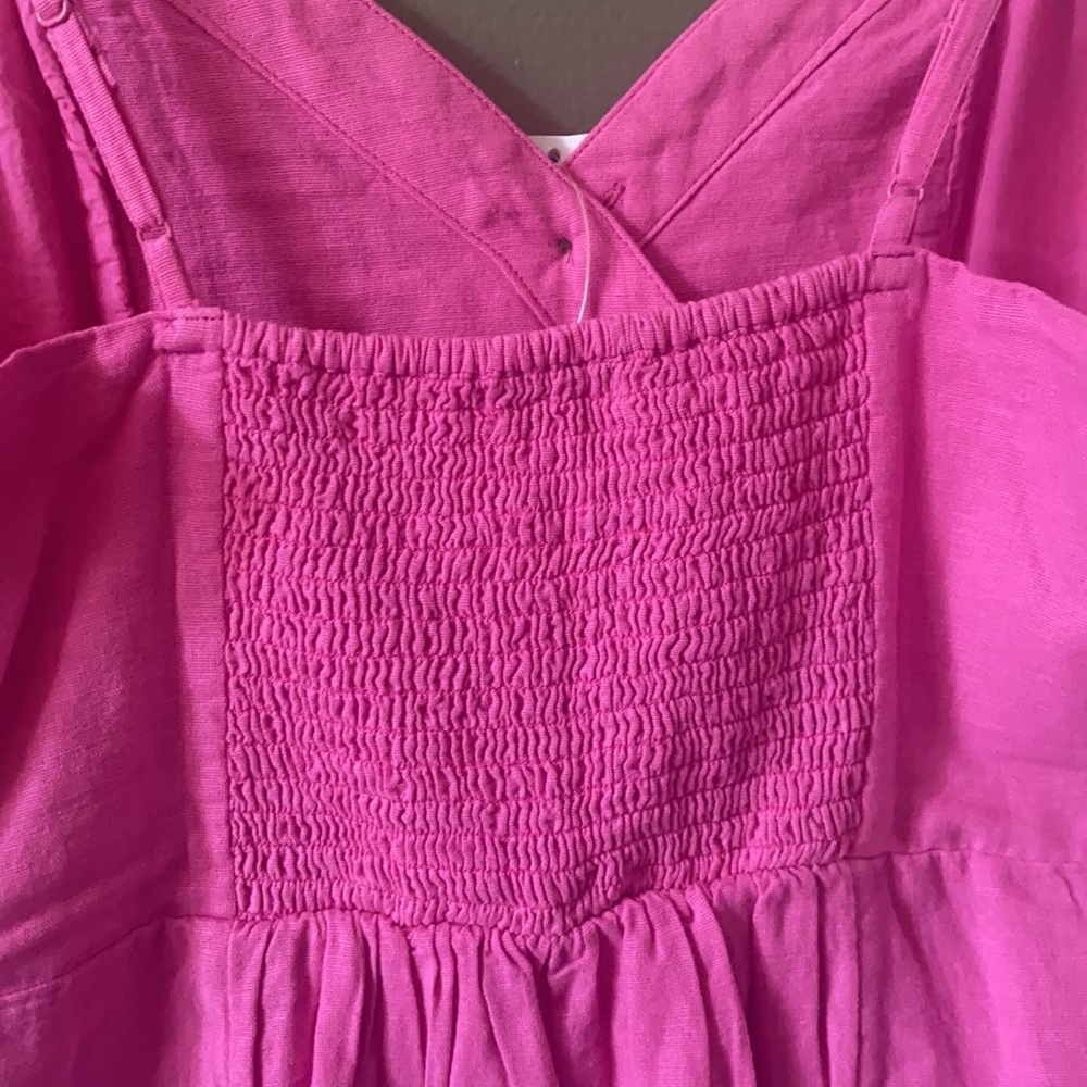 American Eagle Asymmetric Pink Button Front Dress - Picture 5 of 6